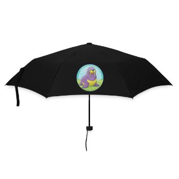 Walrus Cute Kawaii Cartoon Clipart Animal Pet - Umbrella (small) - black - Front