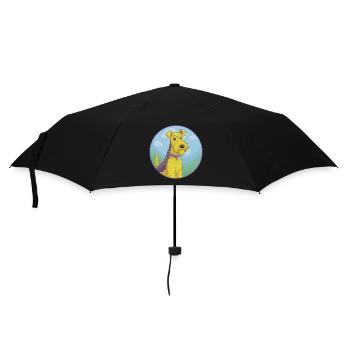 Airedale Terrier Hund Niedliches Kawaii Cartoon Tier - Regenschirm (klein) - Schwarz - Vorne