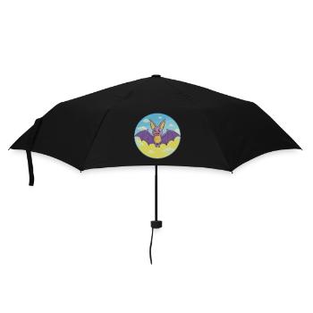 Chauve-souris mignon Kawaii dessin animé Clipart Animal de compagnie - Parapluie standard - noir - Devant
