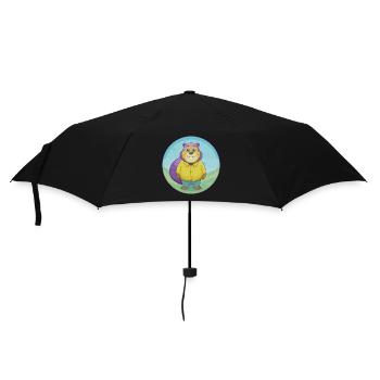 Biber Niedlich Kawaii Cartoon Clipart Tier Haustier - Regenschirm (klein) - Schwarz - Vorne