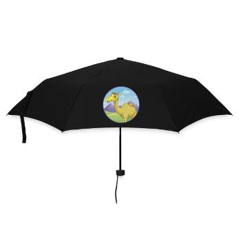 Chameau mignon Kawaii dessin animé Clipart Animal de compagnie - Parapluie standard - noir - Devant