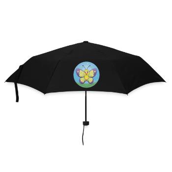 papillon mignon kawaii dessin animé clipart animal de compagnie - Parapluie standard - noir - Devant