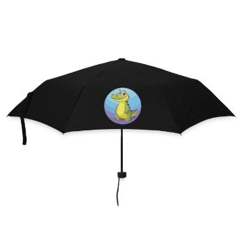 Crocodile Mignon Kawaii Dessin animé Clipart Animal de compagnie - Parapluie standard - noir - Devant