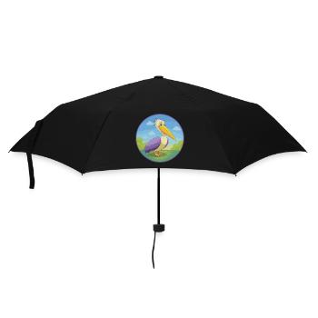 Pelican Cute Kawaii Cartoon Clipart Animal Pet - Umbrella (small) - black - Front