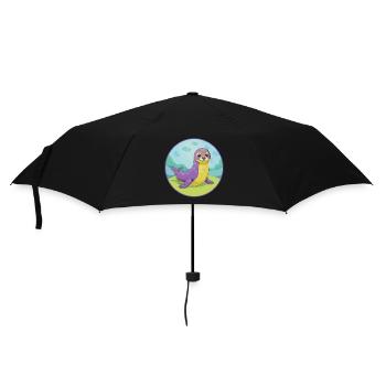 phoque mignon Kawaii dessin animé Clipart animal de compagnie - Parapluie standard - noir - Devant