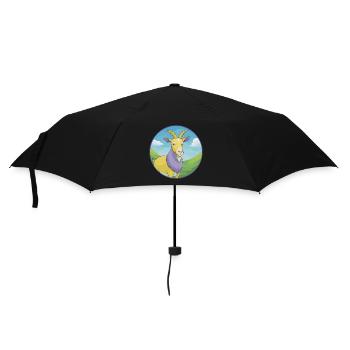 Chèvre Mignon Kawaii Dessin animé Clipart Animal de compagnie - Parapluie standard - noir - Devant