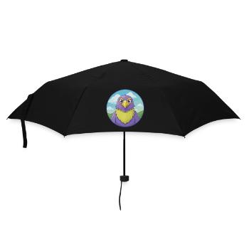 Falke Niedlich Kawaii Cartoon Clipart Tier Haustier - Regenschirm (klein) - Schwarz - Vorne