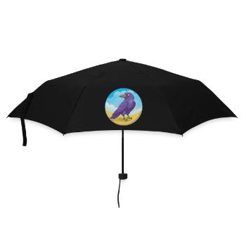 Raven Cute Kawaii Cartoon Clipart Animal Pet - Umbrella (small) - black - Front