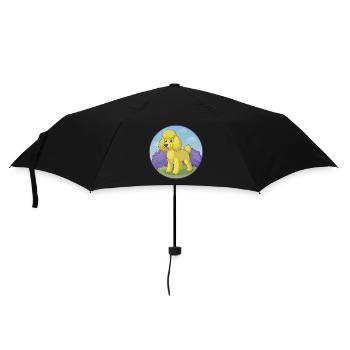 Caniche Chien Mignon Kawaii Dessin animé Clipart Animal Animal de compagnie - Parapluie standard - noir - Devant