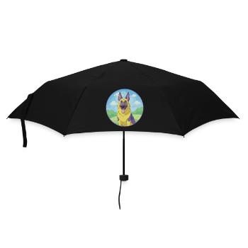 German Shepherd Dog Cute Kawaii Cartoon Animal Pet - Umbrella (small) - black - Front