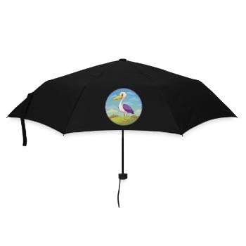 Storch Niedlich Kawaii Cartoon Clipart Tier Haustier - Regenschirm (klein) - Schwarz - Vorne