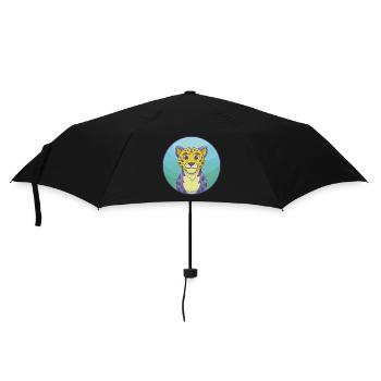 Léopard Mignon Kawaii Dessin animé Clipart Animal Animal de compagnie - Parapluie standard - noir - Devant