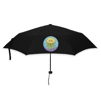 Méduse mignon Kawaii dessin animé Clipart Animal de compagnie - Parapluie standard - noir - Devant