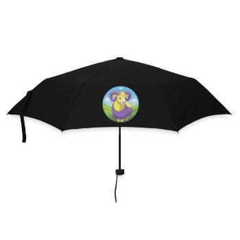 Ram Niedliche Kawaii Cartoon Clipart Tier Haustier - Regenschirm (klein) - Schwarz - Vorne