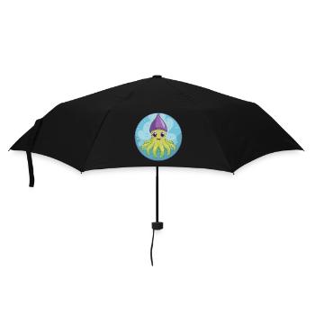 Squid Cute Kawaii Cartoon Clipart Animal Pet - Umbrella (small) - black - Front