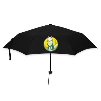 Arctic Wolf Cute Kawaii Cartoon Clipart Pet Animal - Umbrella (small) - black - Front