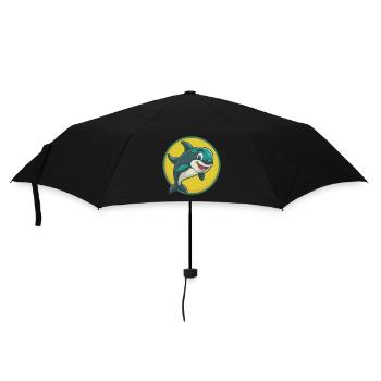 Orca Niedliche Kawaii Cartoon Clipart Haustier Tier - Regenschirm (klein) - Schwarz - Vorne