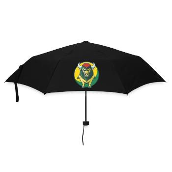 Bison mignon kawaii dessin animé Clipart animal de compagnie - Parapluie standard - noir - Devant