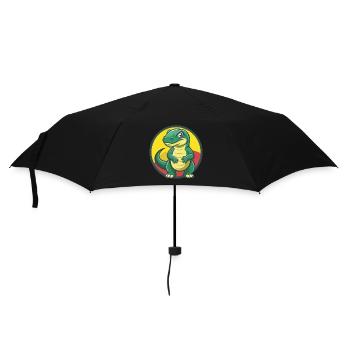 Komodo Dragon Cute Kawaii Cartoon Clipart Animal - Umbrella (small) - black - Front