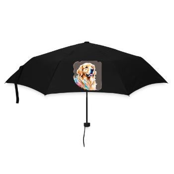 Golden Retriever Wasserfarben - Regenschirm (klein) - Schwarz - Vorne