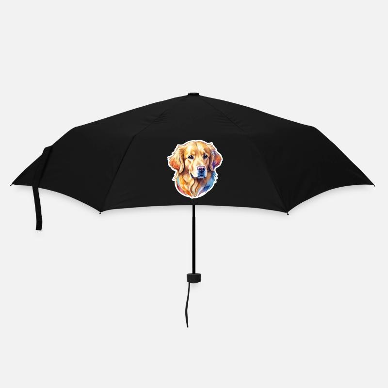 Golden Retriever Wasserfarben - Regenschirm (klein) - Schwarz