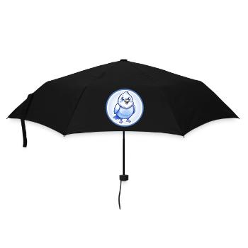 Canari Oiseau Bleu Kawaii Dessin Animé Personnage Clipart - Parapluie standard - noir - Devant