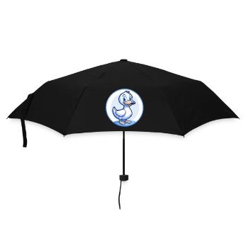Canard Bleu Kawaii Dessin Animé Personnage Clipart Animal de compagnie - Parapluie standard - noir - Devant