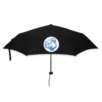Taube Blau Kawaii Cartoon Figur Clipart Haustier - Regenschirm (klein) - Schwarz - Vorne
