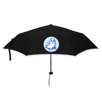 phoque bleu kawaii dessin animé personnage clipart animal de compagnie - Parapluie standard - noir - Devant