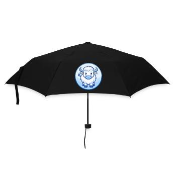 Yak Blue Cute Kawaii Cartoon Character Clipart Pet - Umbrella (small) - black - Front