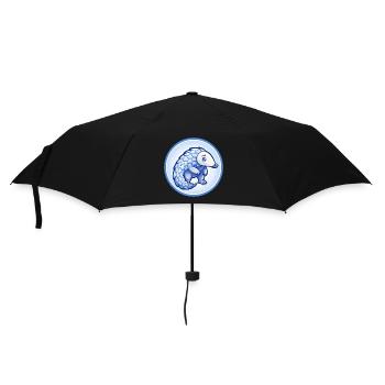 Pangolin Blue Kawaii Cartoon Character Clipart Pet - Umbrella (small) - black - Front