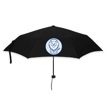 Lion Bleu Kawaii Dessin Animé Personnage Clipart Animal de compagnie - Parapluie standard - noir - Devant