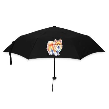 Islandhund Wasserfarben - Regenschirm (klein) - Schwarz - Vorne