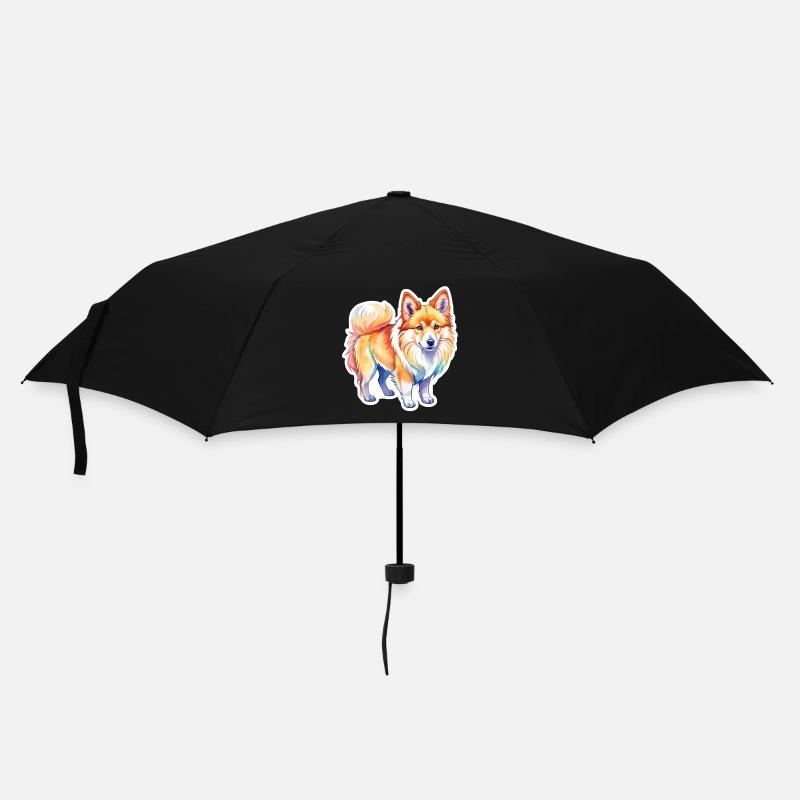 Islandhund Wasserfarben - Regenschirm (klein) - Schwarz