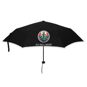 ICH WILL MEER - Regenschirm (klein) - Schwarz - Vorne