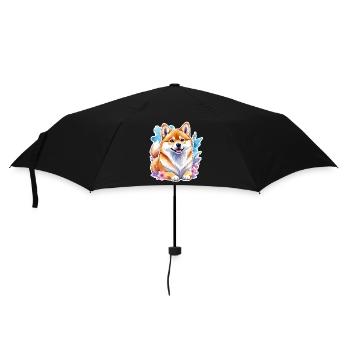 Shiba Inu Watercolors - Umbrella (small) - black - Front