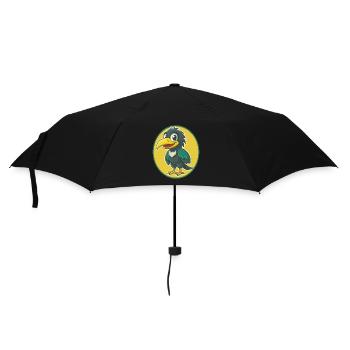 Krähe Niedliche Kawaii Cartoon Clipart Haustier Tier - Regenschirm (klein) - Schwarz - Vorne