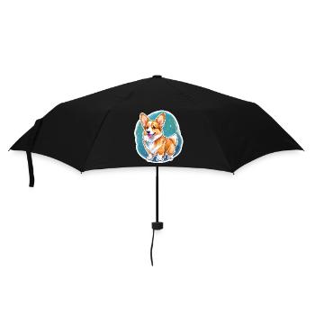 Welsh Corgi Pembroke Watercolor - Umbrella (small) - black - Front