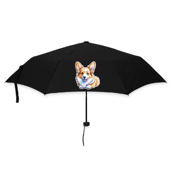 Welsh Corgi Pembroke Watercolor - Umbrella (small) - black - Front