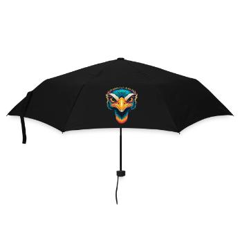 Ostrich Cute Kawaii Cartoon Clipart Animal Face - Umbrella (small) - black - Front