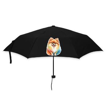 Poméranien Poméranien Aquarelle - Parapluie standard - noir - Devant