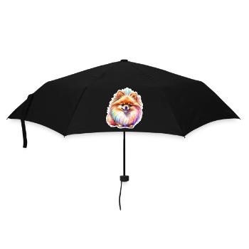 Poméranien Poméranien Aquarelle - Parapluie standard - noir - Devant