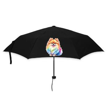 Poméranien Poméranien Aquarelle - Parapluie standard - noir - Devant