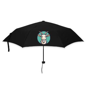 Chèvre Kawaii Dessin animé Personnage Animal Animal Visage - Parapluie standard - noir - Devant