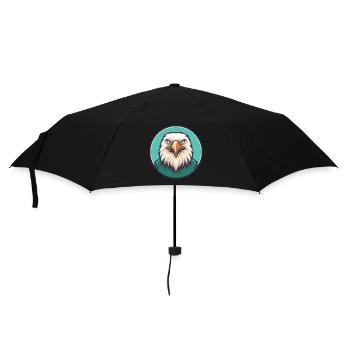 aigle kawaii dessin animé personnage animal visage d’animal de compagnie - Parapluie standard - noir - Devant