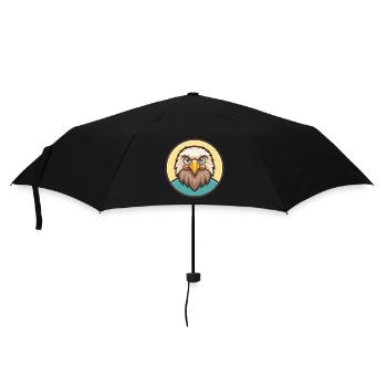 aigle kawaii dessin animé personnage animal visage d’animal de compagnie - Parapluie standard - noir - Devant