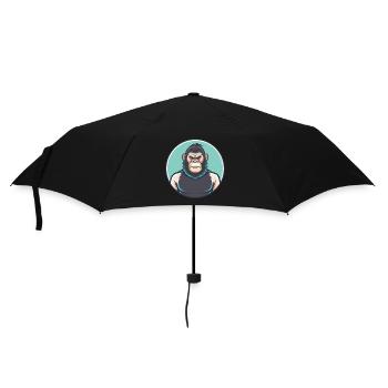 Gorilla Kawaii Cartoon Character Animal Pet Face - Umbrella (small) - black - Front