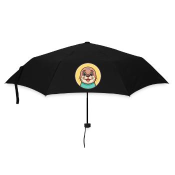 Seal Kawaii Cartoon Character Animal Pet Face - Umbrella (small) - black - Front