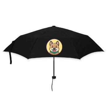 Ca De Bou Hunderasse Cartoon Kawaii Clipart Tier - Regenschirm (klein) - Schwarz - Vorne