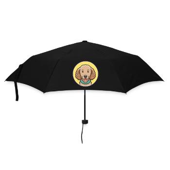 Curly Coated Retriever Hunderasse Karikatur Kawaii - Regenschirm (klein) - Schwarz - Vorne